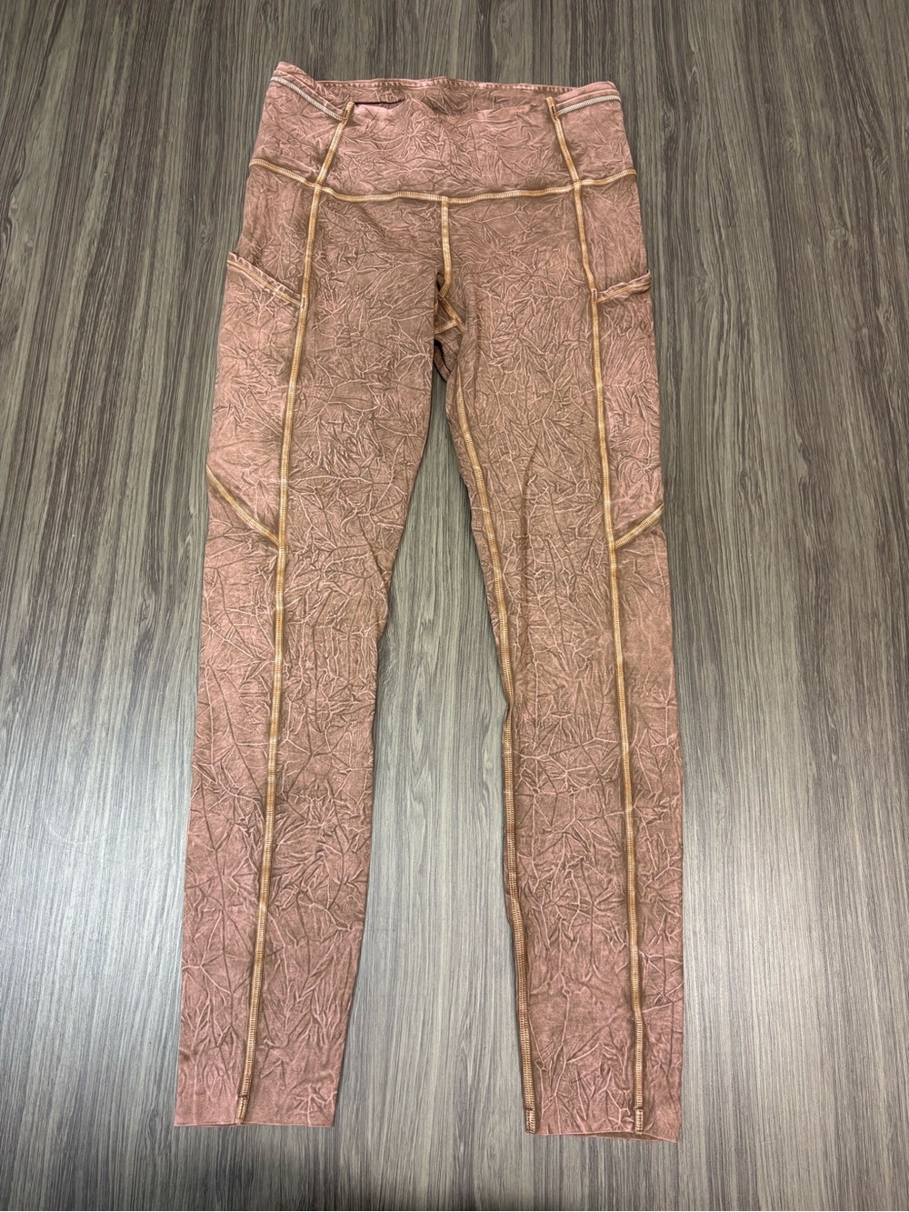 Lululemon Fast and Free Tight Ice Dye in Ice Wash Brown Earth